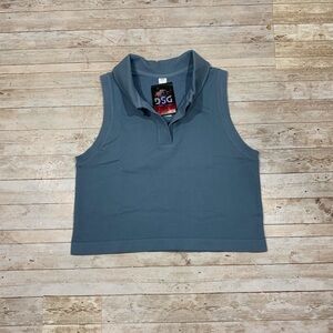DSG Women's Seamless Collared Cropped Tank Top Size XXL NWT Athletic Golf Tennis